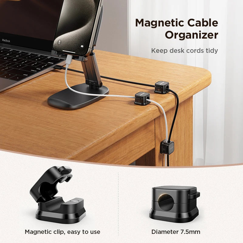 Joyroom Magnetic Cable Clips Smooth Adjustable Cord Holder Desk Management