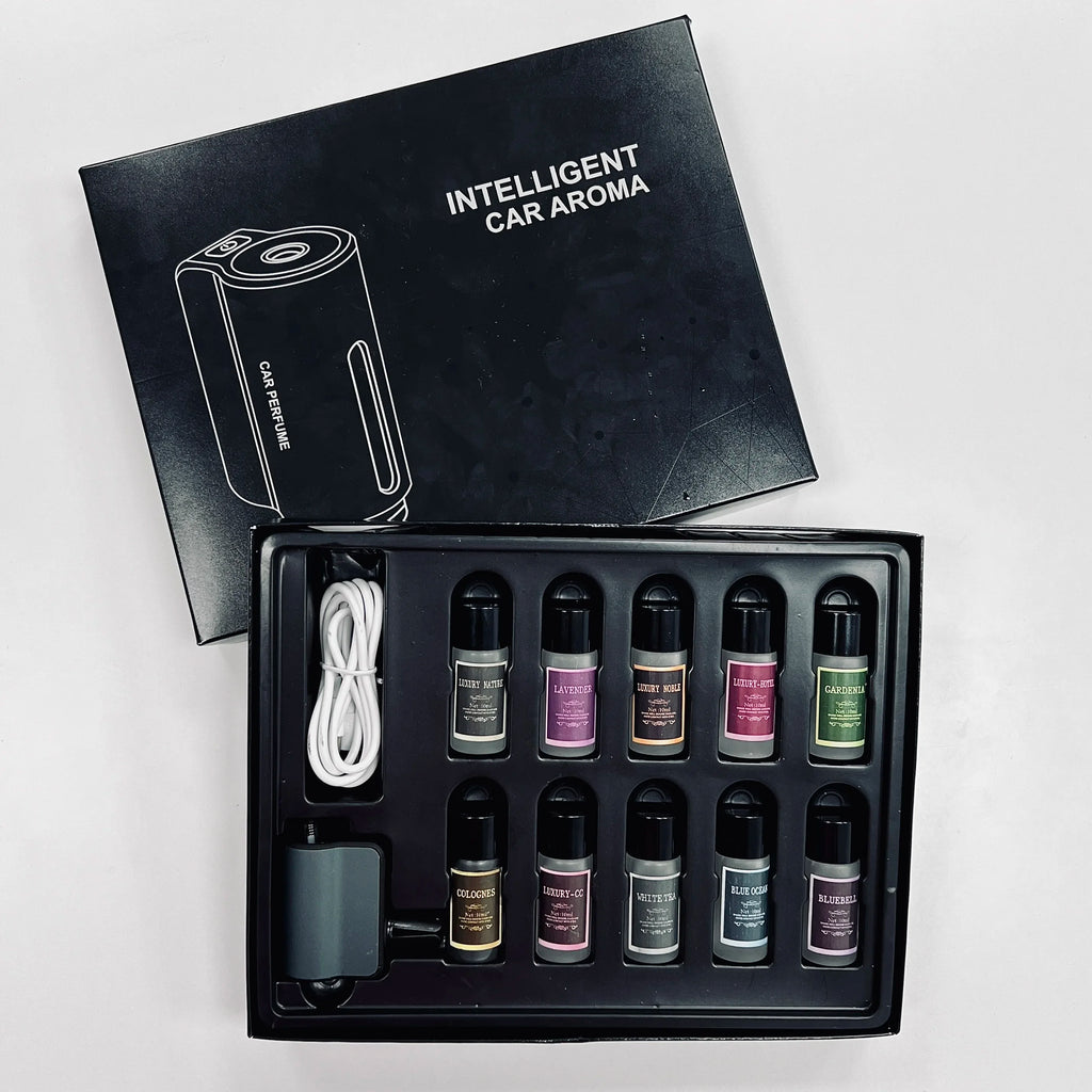 Smart Portable Car Air Freshener Diffuser with Adjustable Fragrance, USB Rechargeable