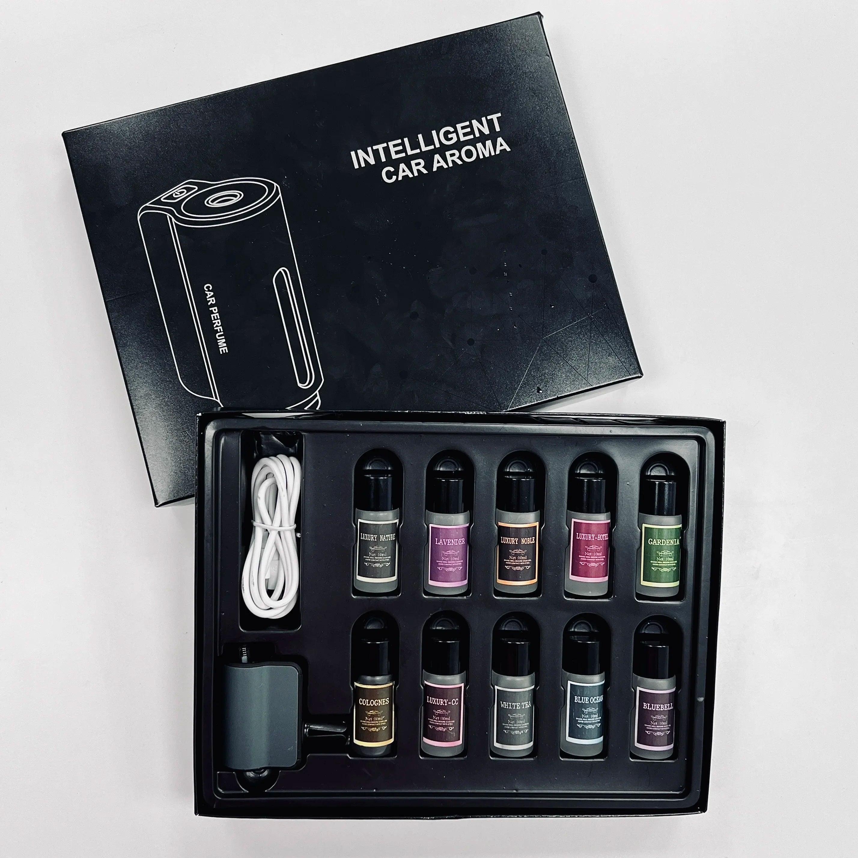 Smart Portable Car Air Freshener Diffuser with Adjustable Fragrance, USB Rechargeable