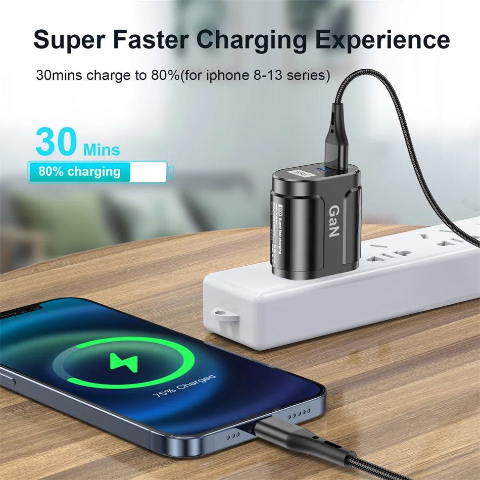 USLION 65W GaN USB-C Fast Charger Power Adapter AU Plug for iPhone Laptop