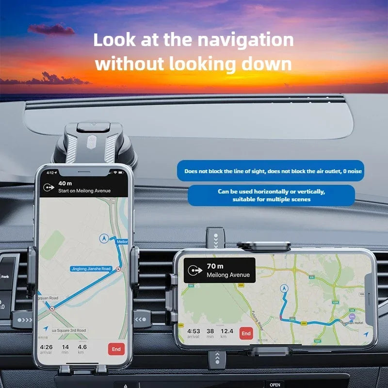 Universal Car Phone Holder: Stable Suction Cup Mount for Navigation