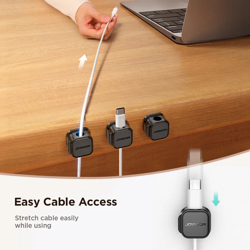 Joyroom Magnetic Cable Clips Smooth Adjustable Cord Holder Desk Management