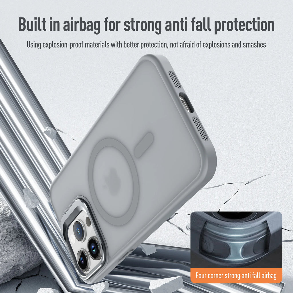 Magnetic Metal Kickstand Magsafe iPhone Case with Lens Protection