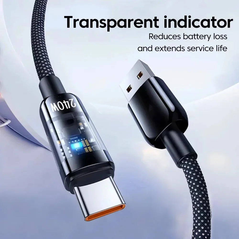 Maerknon 240W USB-C Super Fast Charging Cable LED Display Android Phones