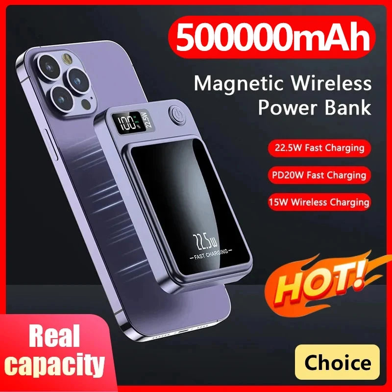 Magnetic Wireless Power Bank 50000mAh 22.5W PD Fast Charging Portable Charger