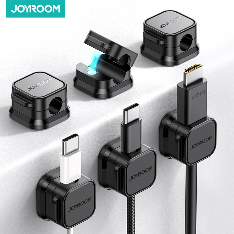 Joyroom Magnetic Cable Clips Smooth Adjustable Cord Holder Desk Management