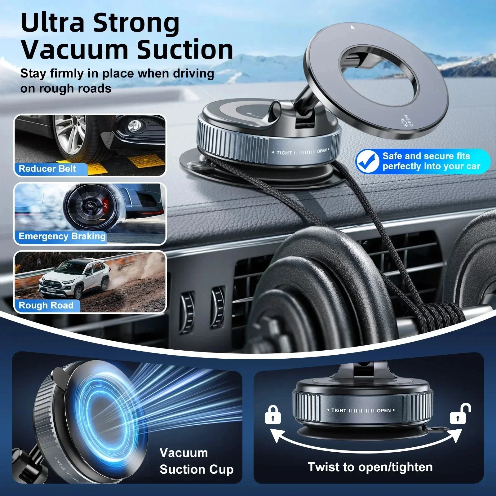 Xiaomi K007 Strong Magnetic Foldable 360° Adjustable Car Phone Mount for Live Streaming