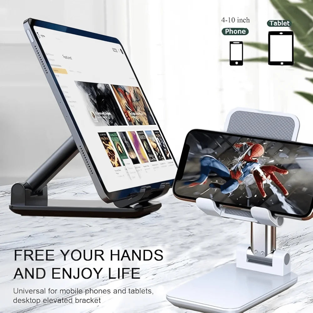 Adjustable Foldable Phone Stand for Desk – Portable Universal iPhone Android Holder