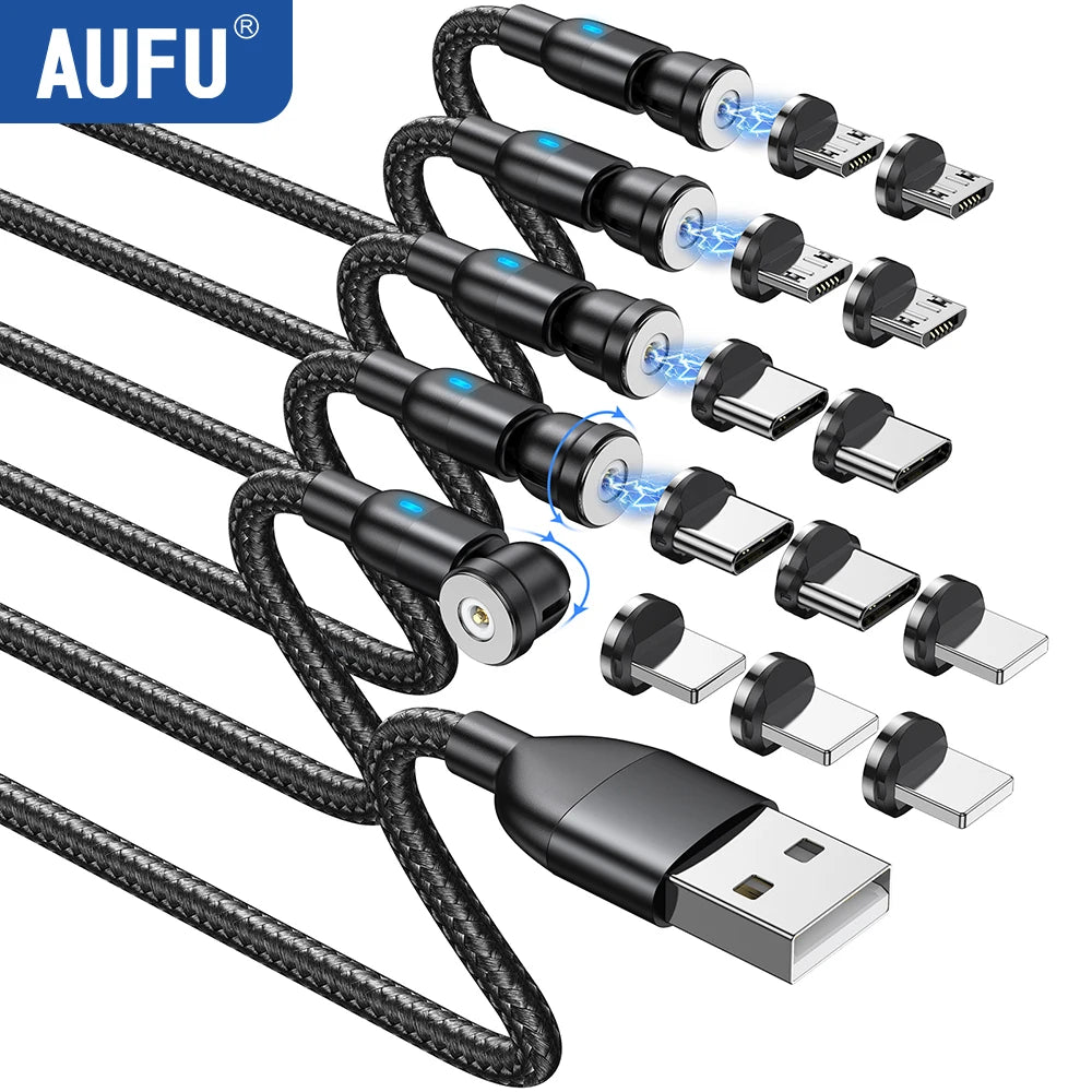 AUFU Universal 540° Magnetic 3-in-1 Fast Charging Cable
