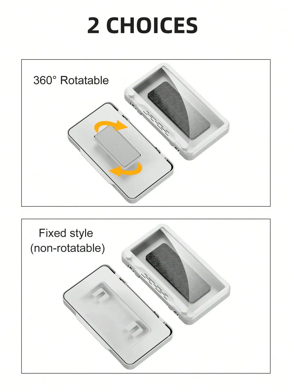 No-Drill Waterproof Shower Phone Holder: 360° Rotatable, Fog-Free, Wall-Mounted Caddy