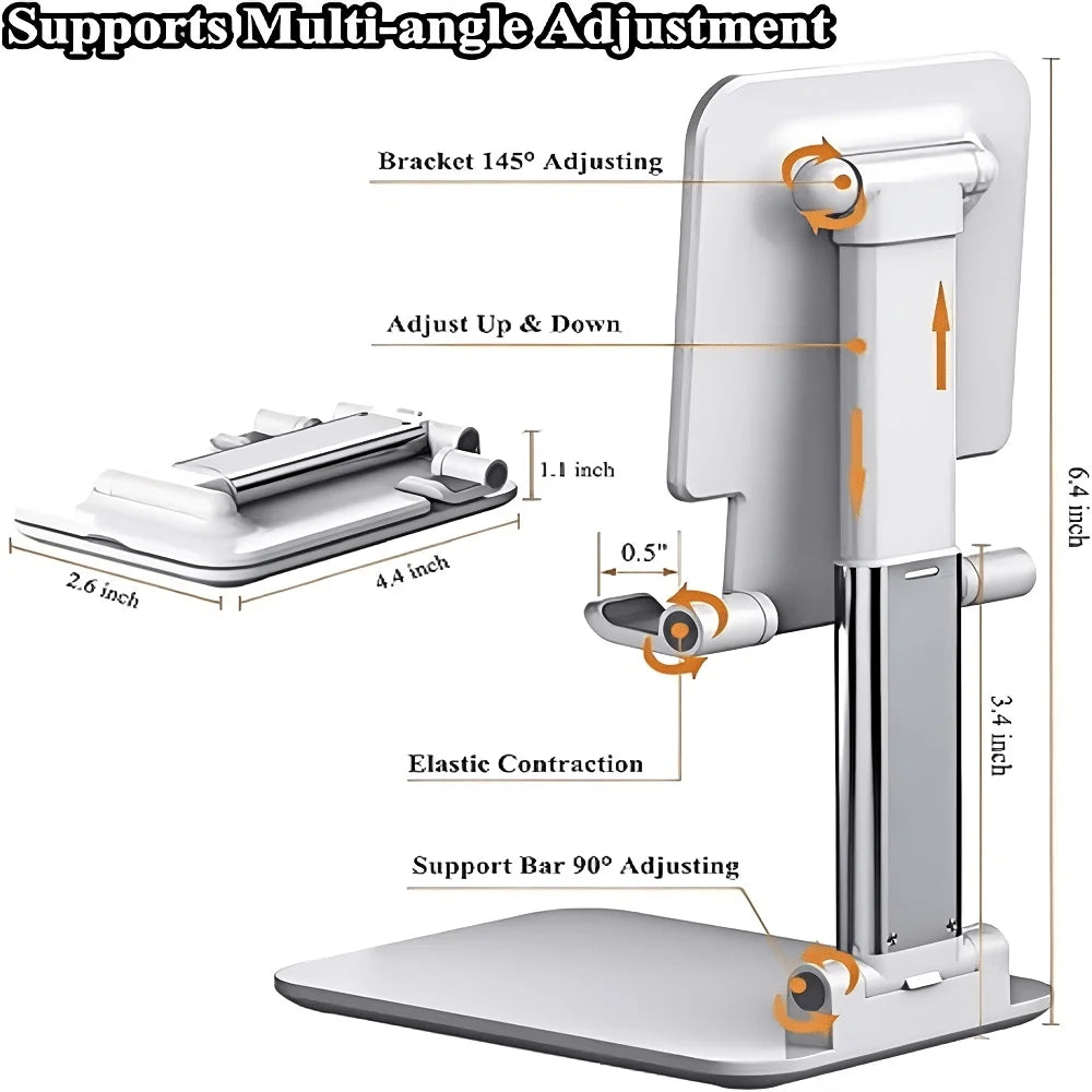 Adjustable Foldable Phone Stand for Desk – Portable Universal iPhone Android Holder