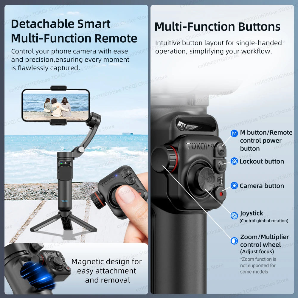 AXNEN M02 3-Axis Handheld Gimbal Stabiliser for Smartphones with Selfie Tripod
