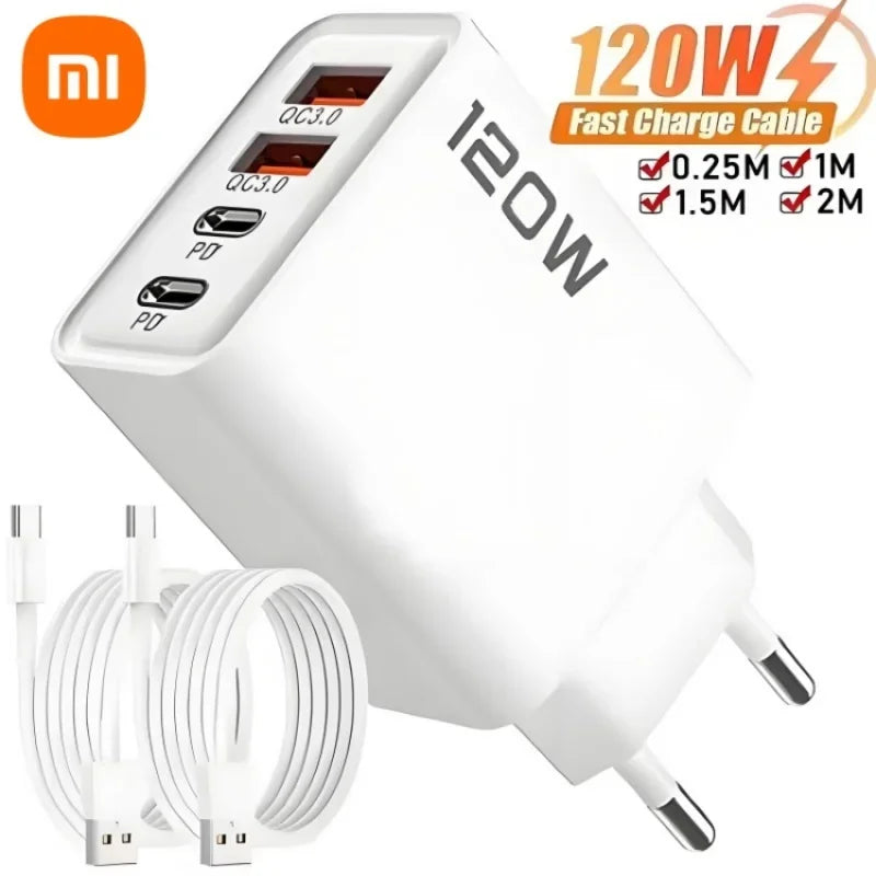 Xiaomi 120W Quad-Port USB-C GaN Fast Wall Charger for iPhone & Android