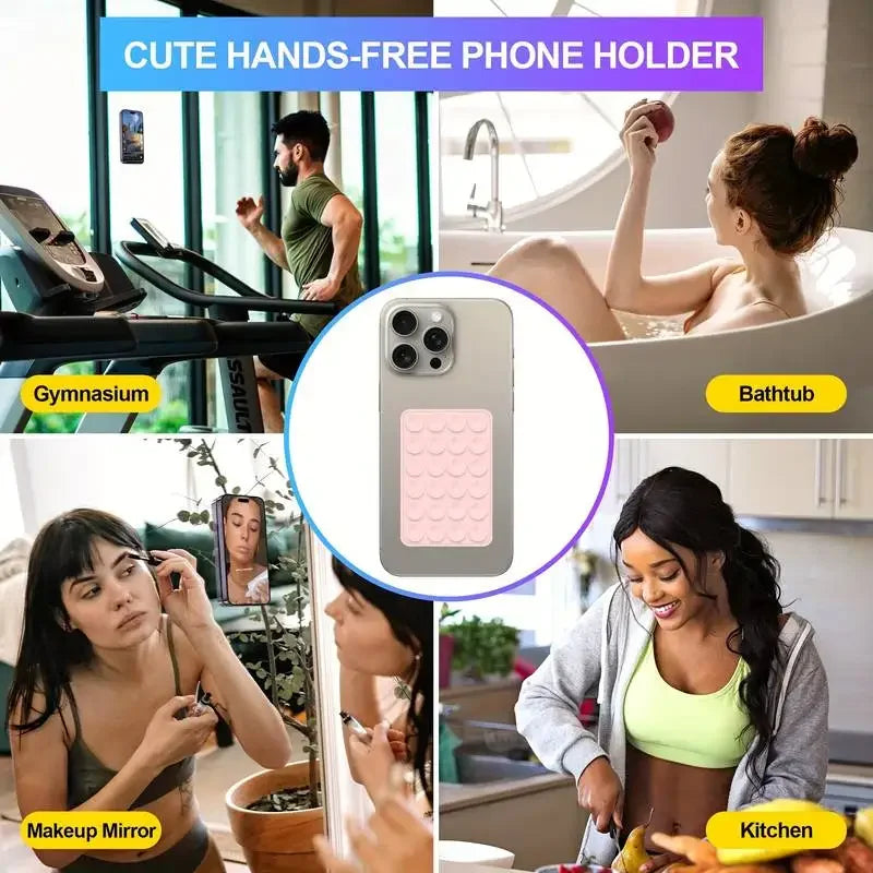 Universal Silicone Suction Phone Holder Mat: Wall Mount, Anti-Slip Grip