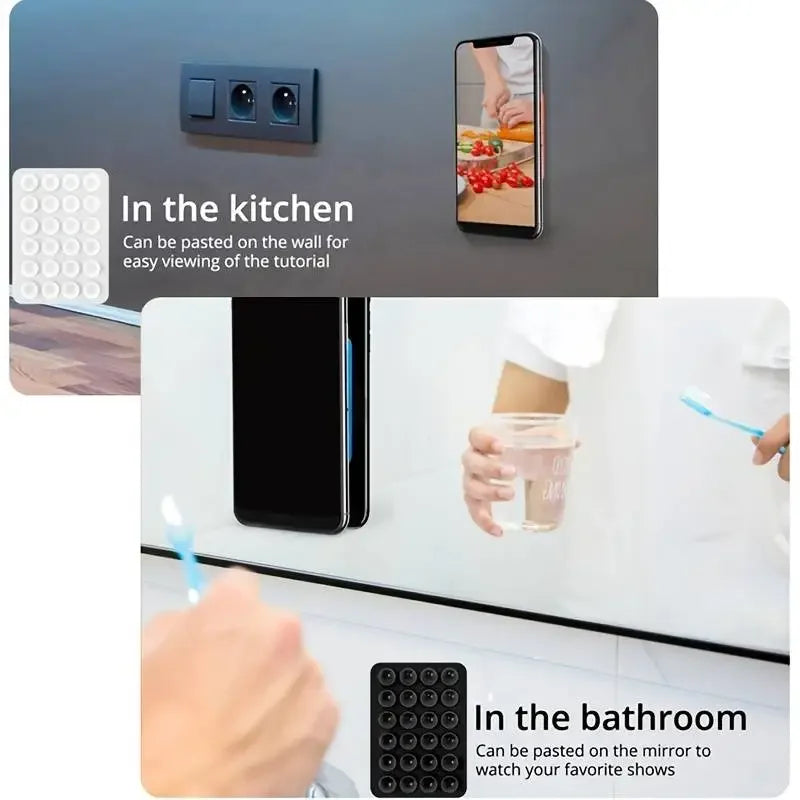 Universal Silicone Suction Phone Holder Mat: Wall Mount, Anti-Slip Grip