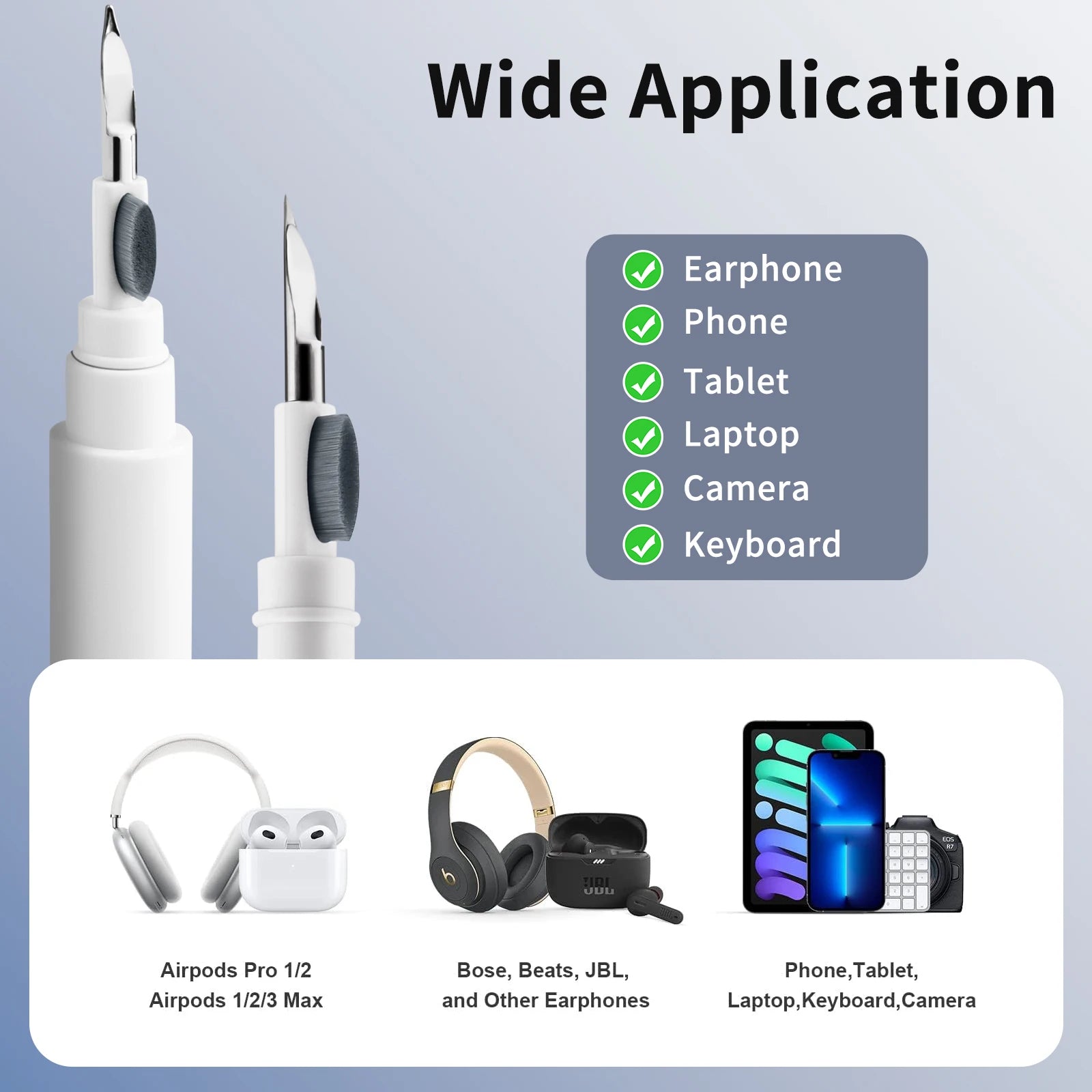 Premium 3-in-1 Earbud Cleaning Pen Kit for AirPods Pro, Xiaomi, iPhone