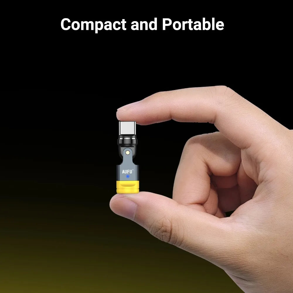 AUFU 540° Rotating Magnetic OTG Adapter for USB-C, iOS, Micro Devices