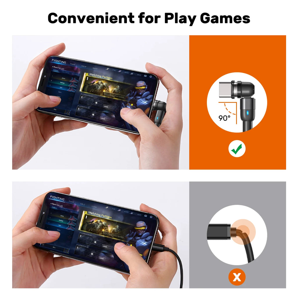 AUFU Universal 540° Magnetic 3-in-1 Fast Charging Cable