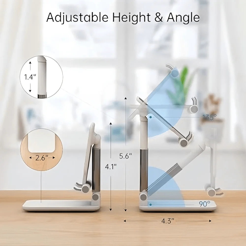Adjustable Foldable Phone Stand for Desk – Portable Universal iPhone Android Holder
